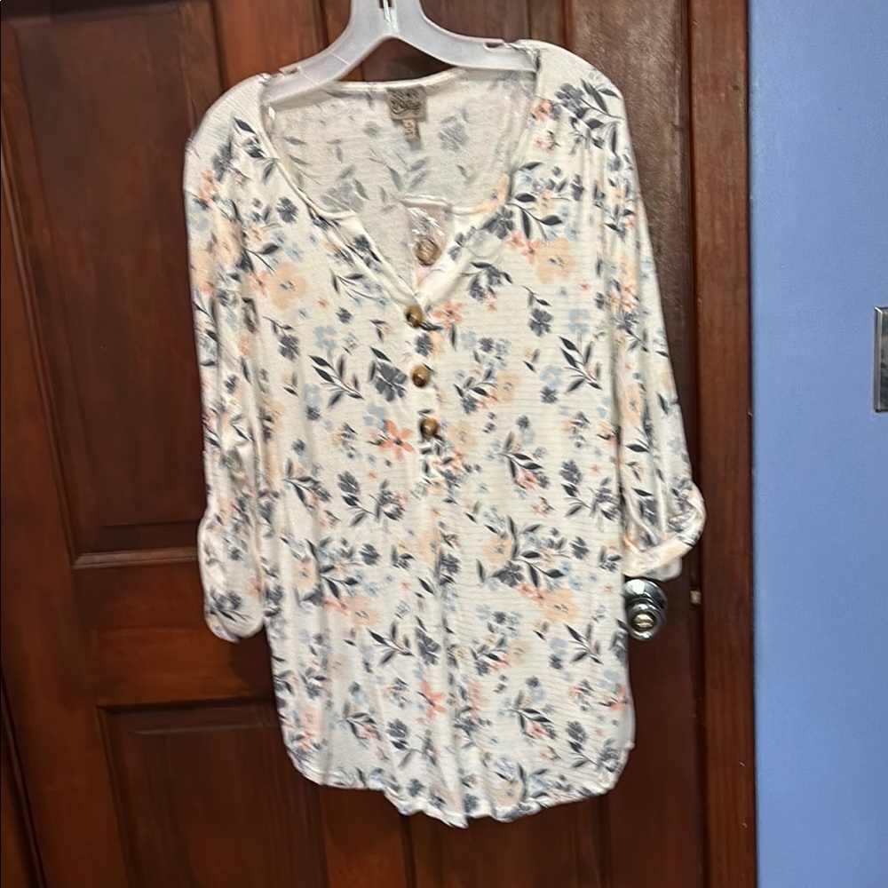 Floral Button-Down Women's Top